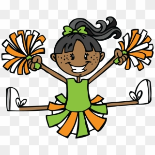 Green And Orange - Cheerleader Clipart - Png Download
