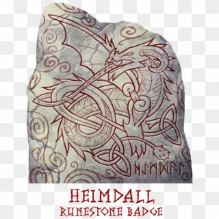 Heimdall Runestone Badge - Rune Stone Design Clipart
