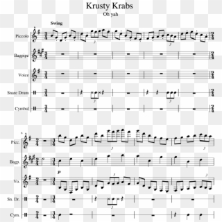 Krusty Krabs Sheet Music 1 Of 3 Pages - Fichtl's Lied Sheet Music Clipart