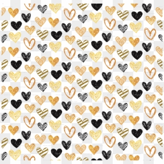 Valentine's Day Hearts Hand Drawn Black Gold Grey Cute Clipart