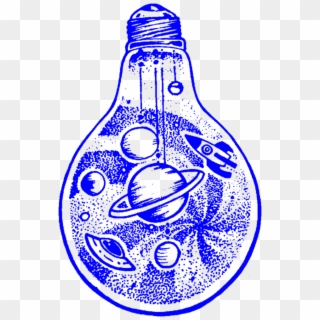 #aesthetic #space #planets #planet #rocket #rocketship - Space In A Light Bulb Drawing Clipart