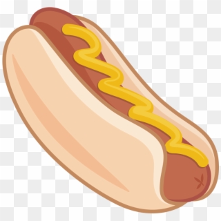 Hot Dog Food Mustard Vector Illustration Hot Dog Emoji - Knackwurst Clipart