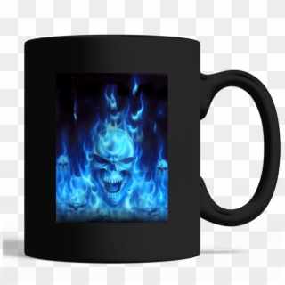 Blue Fire Skull Mug - Blue Fire Skull Wallpaper Hd Clipart