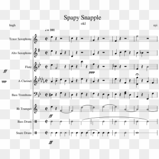 Spapy Snapple Sheet Music For Flute, Clarinet, Tenor - Quiet Place Take 6 Sheet Music Clipart
