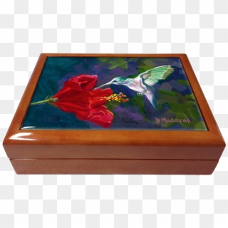 Hummingbird & The Hibiscus Wooden Box - Box Clipart