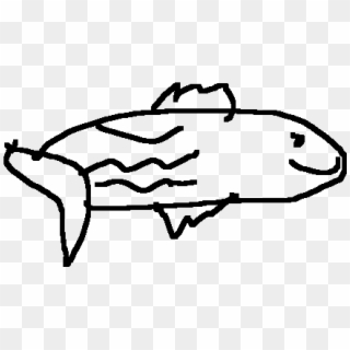Fish Drawing - Line Art Clipart