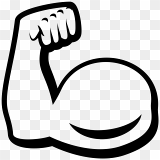 Clip Library Stock Emoji Muscle Biceps Arm Transprent - Muscle Emoji Black And White - Png Download