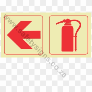 Arrow Left & Fire Extinguisher Photoluminescent Sign - Signs Clipart
