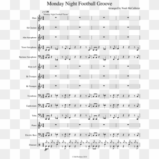 Monday Night Football Groove Cbs Nba Theme Sheet Music - Waltz No 2 Shostakovich Pdf Clarinet Clipart