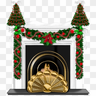 Christmas Fireplace • Clipart