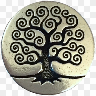 Silver Tree Of Life Button - Pewter Necklaces Clipart