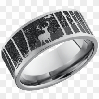 Deer Wedding Band For Men - Country Wedding Rings For Guys Clipart