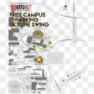 Free Campus Parking At Skyline Swing - Map Of Trinity University Campus San Antonio Clipart