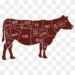 Beef Map Cow - Beef Cut Map Clipart