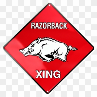 Arkansas Razorback Xing 12 X 12" Metal Crossing Sign - Arkansas Razorbacks Clipart