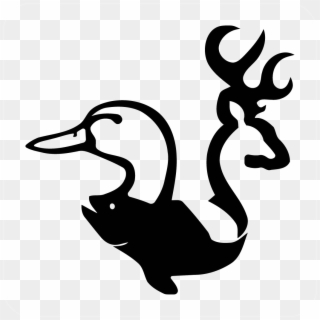 Dear Duck And Fish Head Decal - Browning Deer Clipart