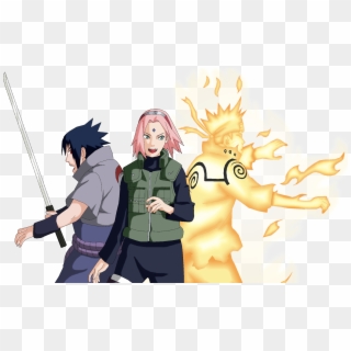Render Naruto Sasuke Sakura - Naruto Sasuke E Sakura Png Clipart