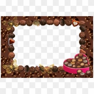 Free Png Transparent Frame With Hearts And Chocolates - Chocolate Photo Frame Png Clipart