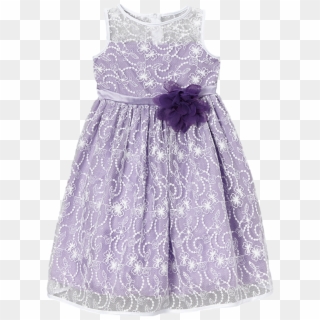 Lavender Satin With White Floral Lace Overlay Occasion - Cocktail Dress Clipart