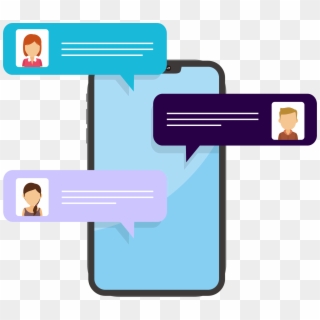 Phone With Messages Clipart