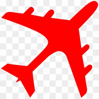 Airplane Silhouette Red - Airplane Silhouette White Clipart
