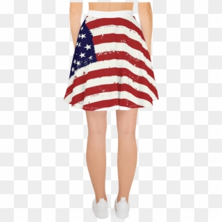 "'merica" Distressed Horizontal American Flag Skater - Skirt Clipart