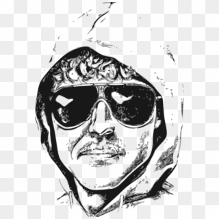 Man Hooded Sunglasses Gangster Unabomber - Police Sketch Unabomber Clipart
