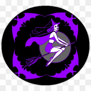 Flying Witchy Moon Blk1 Small - Symbol Of Kali Goddess Clipart