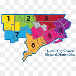Detroit Council District Map - Detroit District Map Clipart
