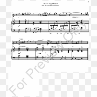 The Old Rugged Cross Thumbnail - Sheet Music Clipart