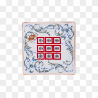 Porcelain Square Plate With Greek Folk Pattern - Motif Clipart