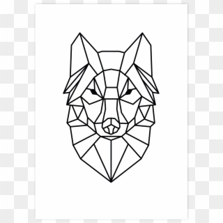 Drawing Polygons Wolf - Origami Wolf Head Drawing Clipart