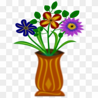 Medium Image - Flowers In A Vase Clipart - Png Download