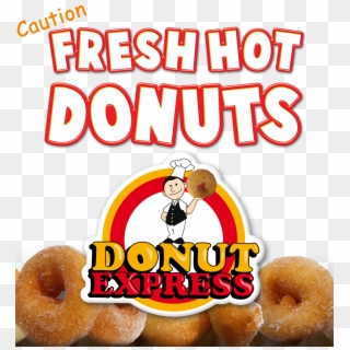 Caution Fresh Hot Donut Logo Mini Donuts - Mini Donut Logo Clipart