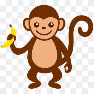 Monkey Clipart Png - Monkey With Banana Clipart Transparent Png