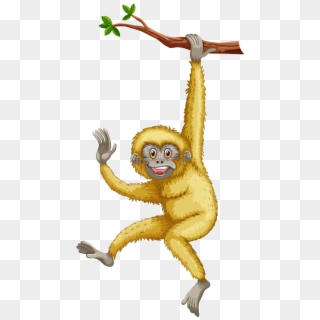 Cute Monkey With Bananas Png Picture - Macaque Clipart