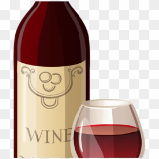 Wine Clip Art Wine Bottle And Glass Png Vector Clipart - Wine And Meal Clipart Transparent Png