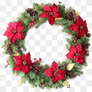 Green Christmas Wreath Png - Christmas Wreath Transparent Png Clipart