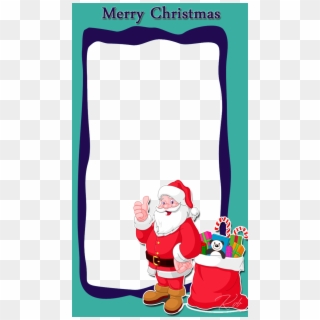 Free Download - Merry Christmas Frame With Santa Clipart