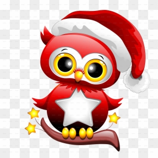 1 Baby Owl Christmas Santa Png - Christmas Owl Png Clipart