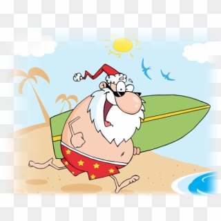 Free Personalized Letter From Santa Png Royalty Free - Santa Surfing Clipart