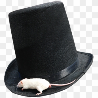 Magician Top Hat Png With White Mouse - Rat Clipart