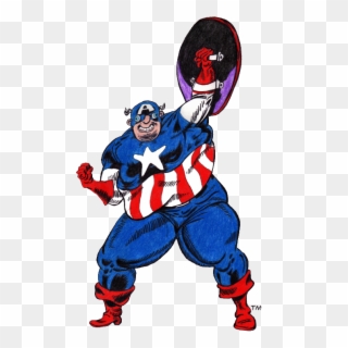 Captain America Clipart Easy - Cartoon Captain America Drawing Easy - Png Download