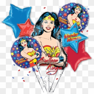Wonder Woman Bouquet - Globos De Estrellas De Colores Clipart
