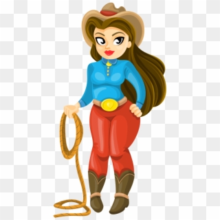 Wonder Woman Clipart Animated Transparent - Cowboy Girl Png