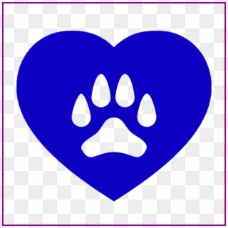 Amazing Blue Heart With Paw Print Png - Foster Donate Rescue Adopt Decal Clipart