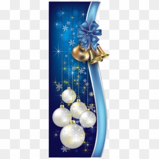Blue Decorative Claus Tree Santa Year Borders Clipart - Blue Christmas Decorations Png Transparent Png