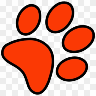 Red Paw Print Clip Art - Orange And Blue Paw Print - Png Download