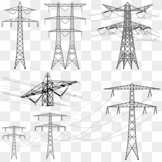 Clip Freeuse Library Drawing Electricity - Torre Linha De Transmissão - Png Download