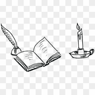 Quill Pen Image - Drawing Of Book And Pen Clipart